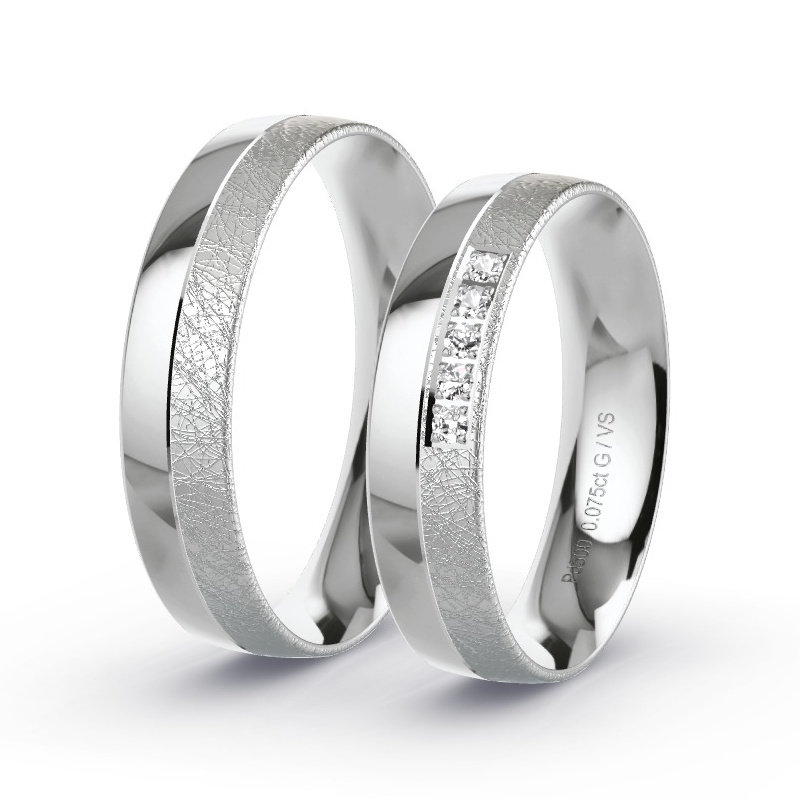 Obrączki ślubne Pallad - 0.075 ct diamentem - Model N°1632 Obrączki ślubne Pallad - 0.075 ct diamentem - Model N°1632