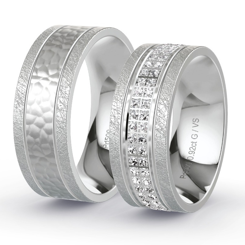 Obrączki ślubne Pallad - 0.92 ct diamentem - Model N°1636 Obrączki ślubne Pallad - 0.92 ct diamentem - Model N°1636