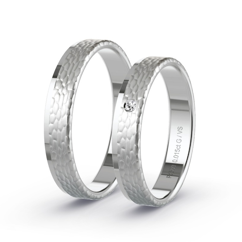 Obrączki ślubne Pallad - 0.015 ct diamentem - Model N°1643 Obrączki ślubne Pallad - 0.015 ct diamentem - Model N°1643