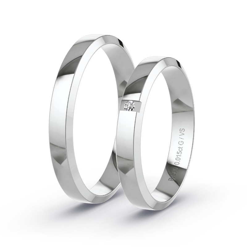 Obrączki ślubne Pallad - 0.015 ct diamentem - Model N°1644 Obrączki ślubne Pallad - 0.015 ct diamentem - Model N°1644