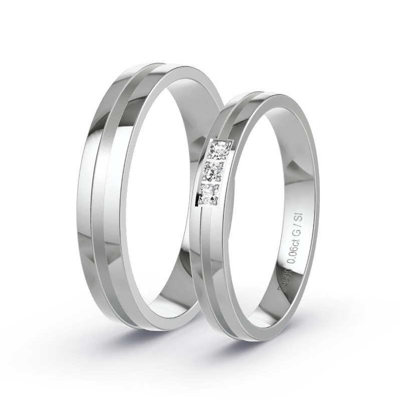 Obrączki ślubne Pallad - 0.06 ct diamentem - Model N°1646 Obrączki ślubne Pallad - 0.06 ct diamentem - Model N°1646