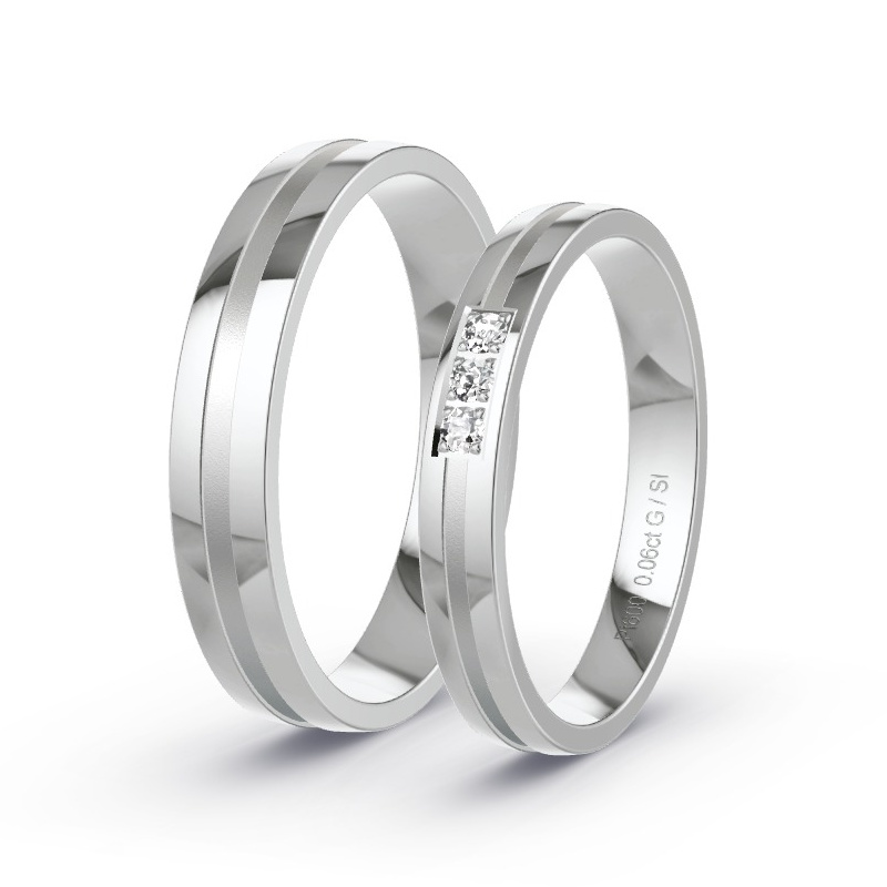 Obrączki ślubne Platyna - 0.06 ct diamentem - Model N°1646