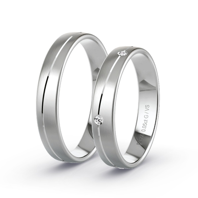 Obrączki ślubne Pallad - 0.05 ct diamentem - Model N°1649 Obrączki ślubne Pallad - 0.05 ct diamentem - Model N°1649