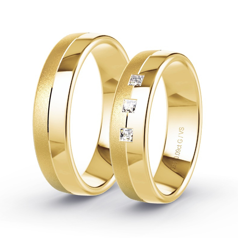 Obrączki ślubne Żółte złoto - 0.09 ct diamentem - Model N°1655 Obrączki ślubne Żółte złoto - 0.09 ct diamentem - Model N°1655