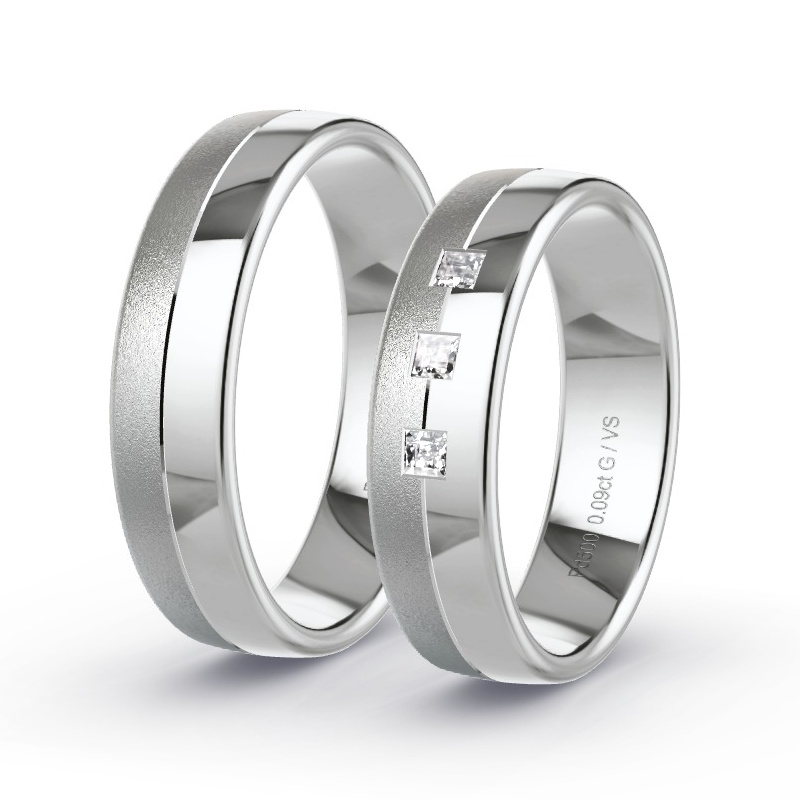 Obrączki ślubne Pallad - 0.09 ct diamentem - Model N°1655 Obrączki ślubne Pallad - 0.09 ct diamentem - Model N°1655
