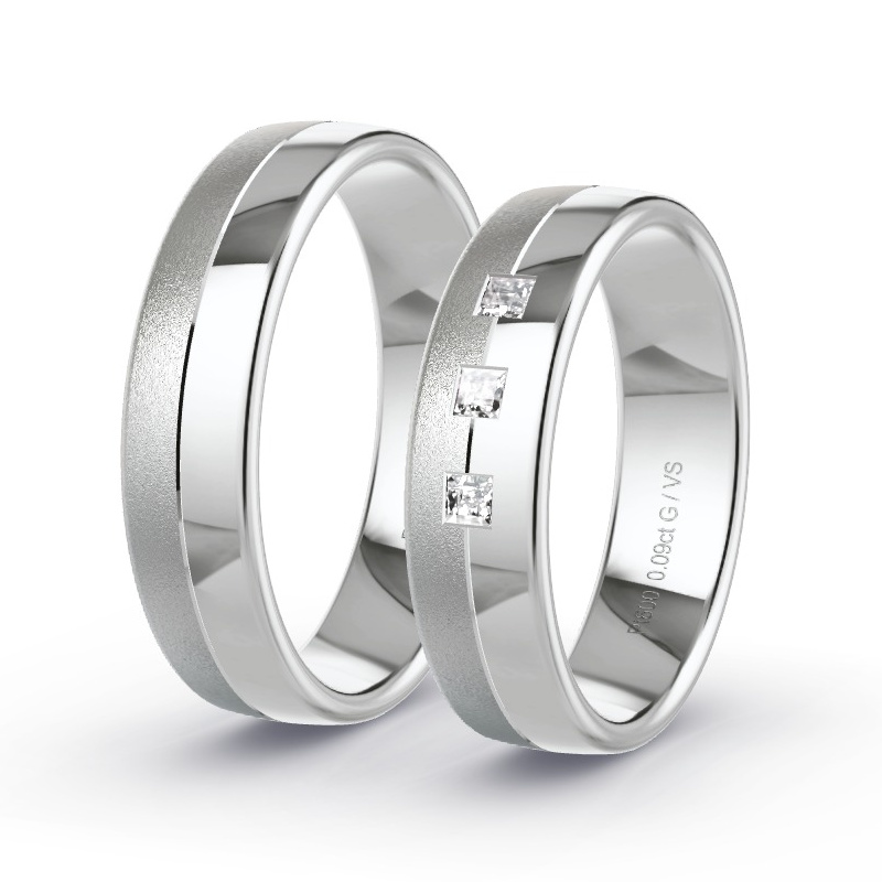Obrączki ślubne Platyna - 0.09 ct diamentem - Model N°1655 Obrączki ślubne Platyna - 0.09 ct diamentem - Model N°1655