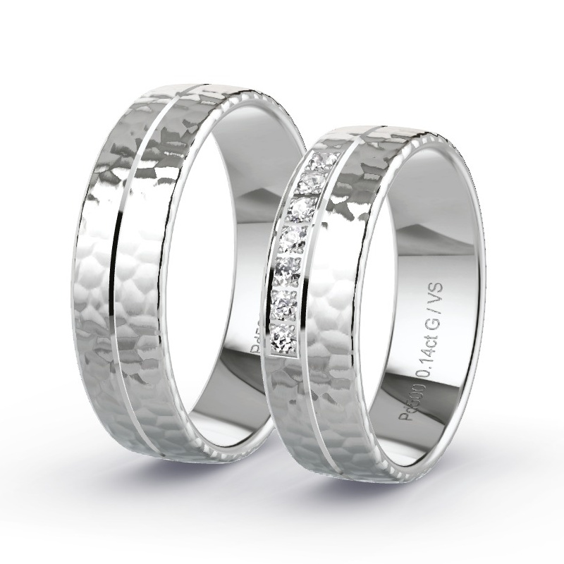 Obrączki ślubne Pallad - 0.14 ct diamentem - Model N°1656 Obrączki ślubne Pallad - 0.14 ct diamentem - Model N°1656