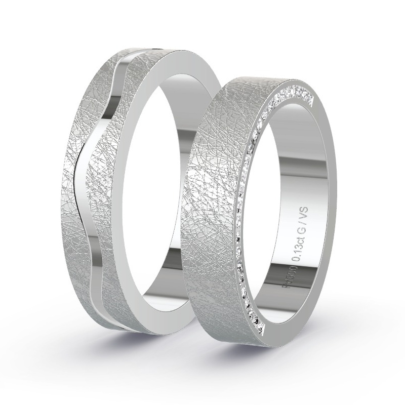 Obrączki ślubne Pallad - 0.13 ct diamentem - Model N°1657 Obrączki ślubne Pallad - 0.13 ct diamentem - Model N°1657