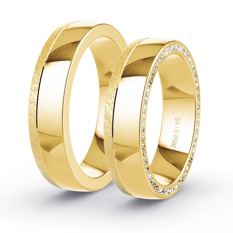 Obrączki ślubne Żółte złoto - 0.265 ct diamentem - Model N°1658 Obrączki ślubne Żółte złoto - 0.265 ct diamentem - Model N°1658