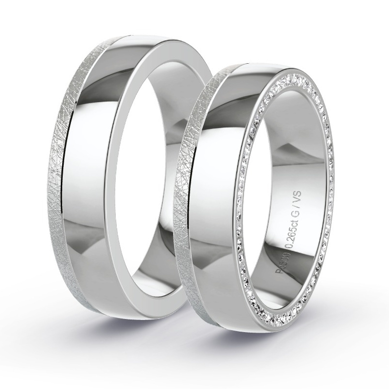Obrączki ślubne Pallad - 0.265 ct diamentem - Model N°1658 Obrączki ślubne Pallad - 0.265 ct diamentem - Model N°1658