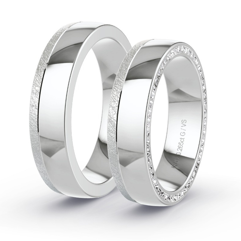 Obrączki ślubne Srebro - 0.265 ct diamentem - Model N°1658 Obrączki ślubne Srebro - 0.265 ct diamentem - Model N°1658