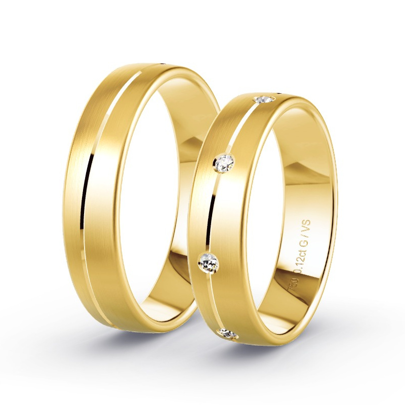 Obrączki ślubne Żółte złoto - 0.12 ct diamentem - Model N°1659 Obrączki ślubne Żółte złoto - 0.12 ct diamentem - Model N°1659