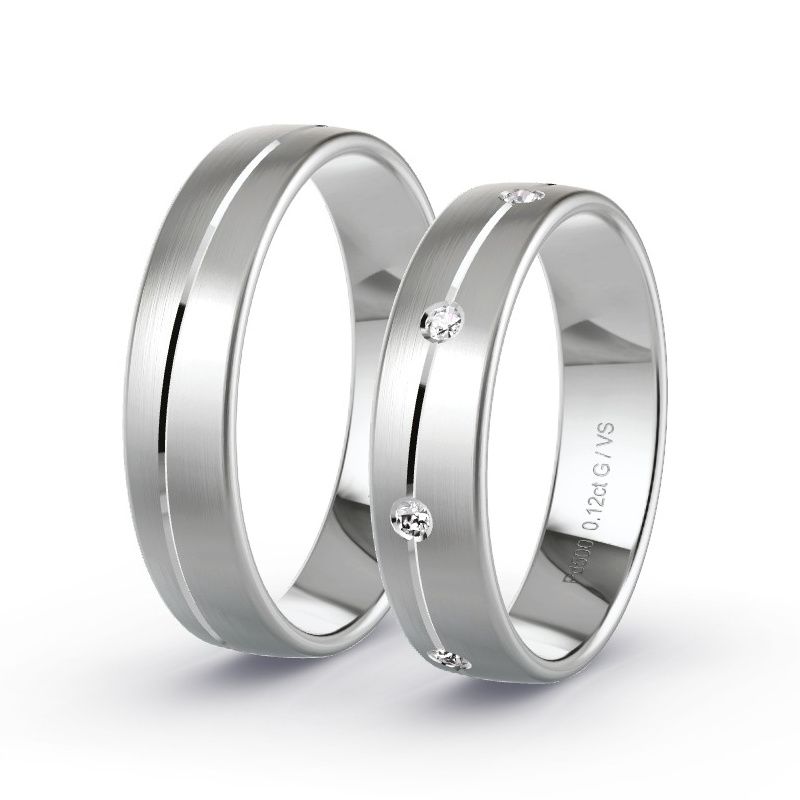 Obrączki ślubne Pallad - 0.12 ct diamentem - Model N°1659 Obrączki ślubne Pallad - 0.12 ct diamentem - Model N°1659
