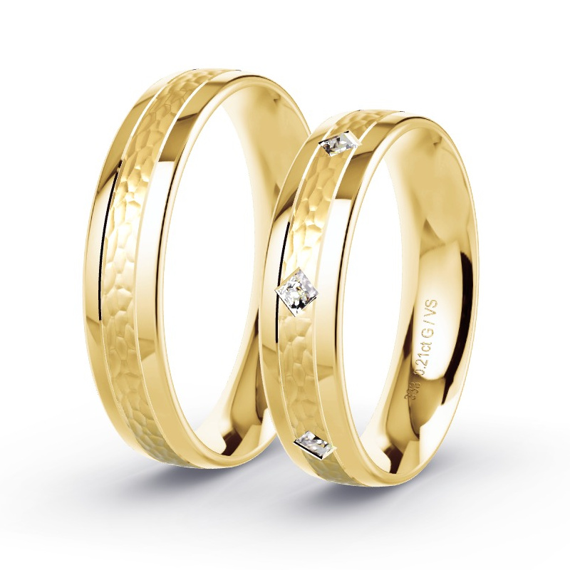 Obrączki ślubne Żółte złoto - 0.21 ct diamentem - Model N°1661 Obrączki ślubne Żółte złoto - 0.21 ct diamentem - Model N°1661