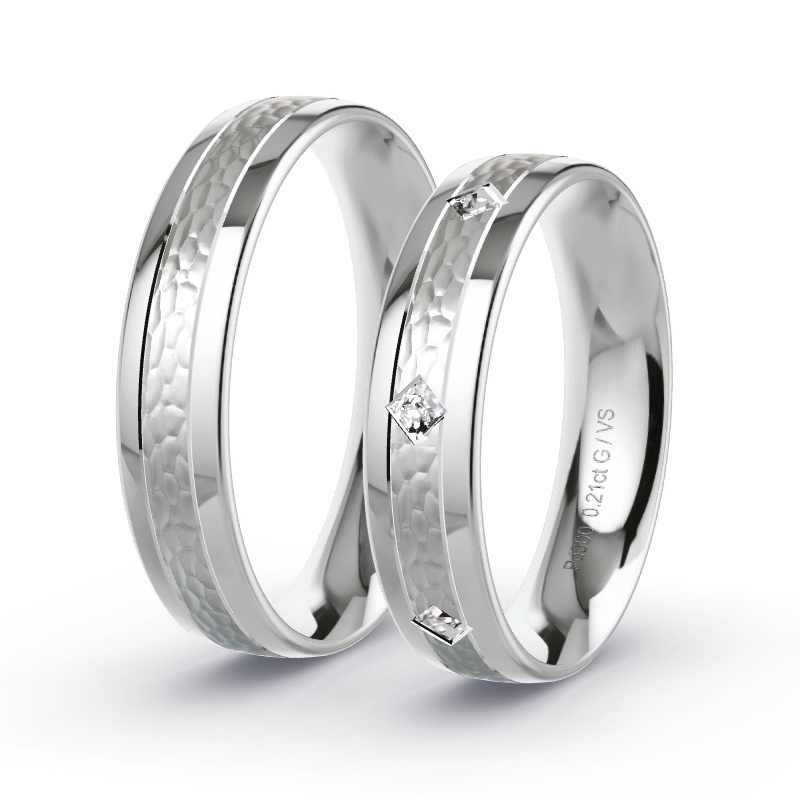 Obrączki ślubne Pallad - 0.21 ct diamentem - Model N°1661 Obrączki ślubne Pallad - 0.21 ct diamentem - Model N°1661