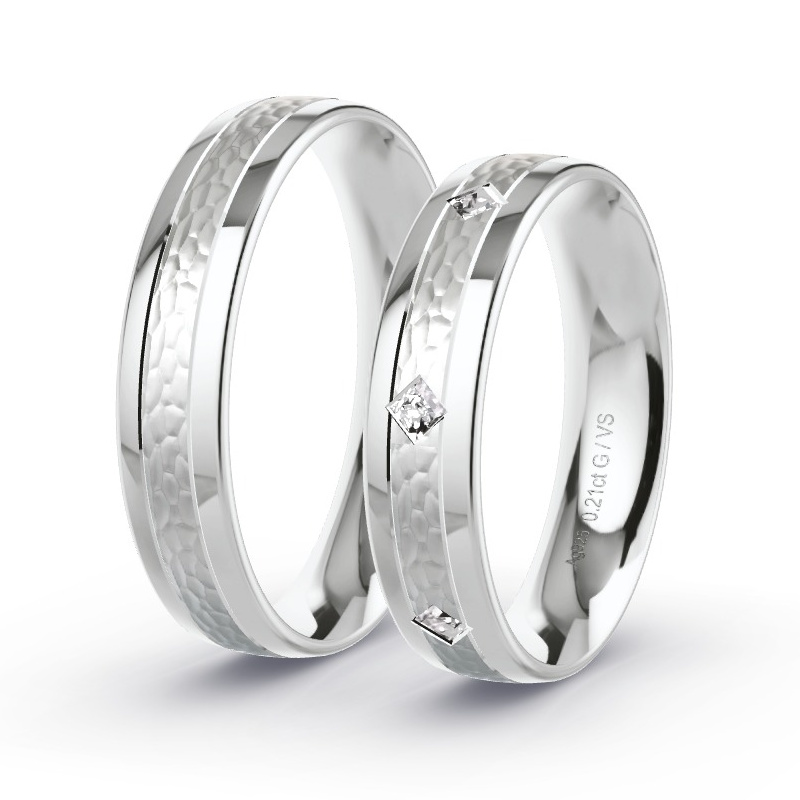 Obrączki ślubne Srebro - 0.21 ct diamentem - Model N°1661 Obrączki ślubne Srebro - 0.21 ct diamentem - Model N°1661