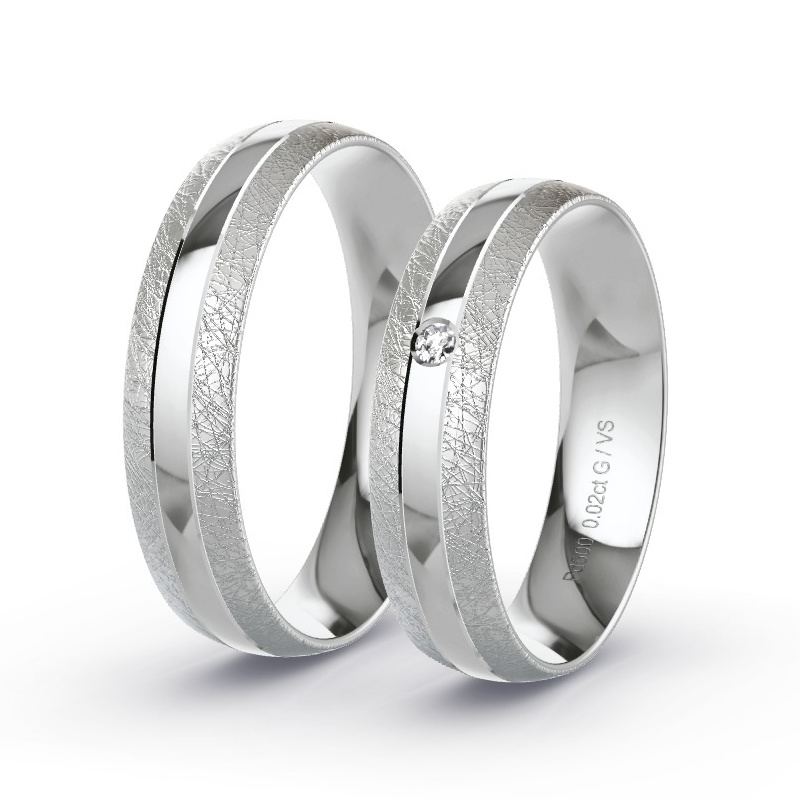 Obrączki ślubne Pallad - 0.02 ct diamentem - Model N°1662 Obrączki ślubne Pallad - 0.02 ct diamentem - Model N°1662