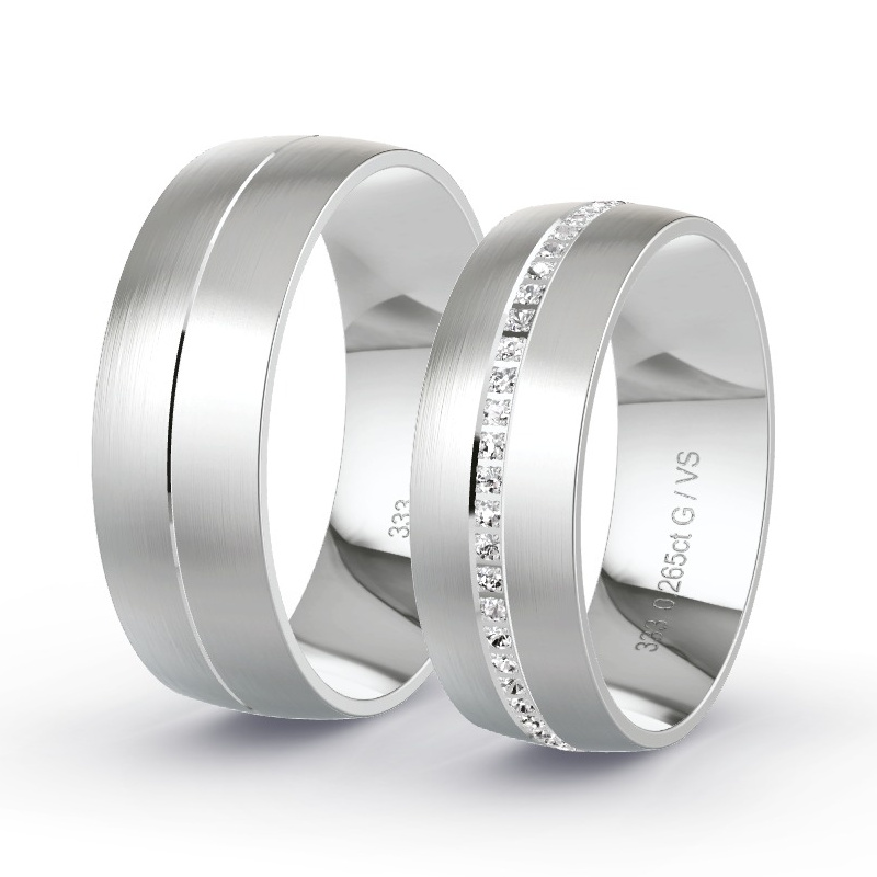 Obrączki ślubne Białe złoto - 0.265 ct diamentem - Model N°1664 Obrączki ślubne Białe złoto - 0.265 ct diamentem - Model N°1664