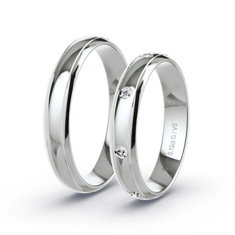 Obrączki ślubne Pallad - 0.12 ct diamentem - Model N°1665 Obrączki ślubne Pallad - 0.12 ct diamentem - Model N°1665