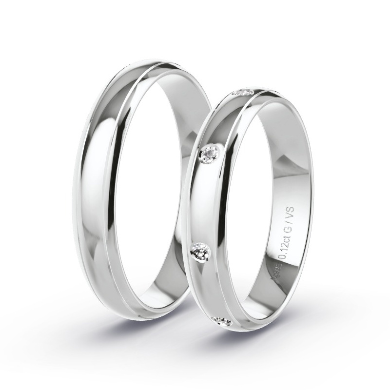 Obrączki ślubne Srebro - 0.12 ct diamentem - Model N°1665 Obrączki ślubne Srebro - 0.12 ct diamentem - Model N°1665