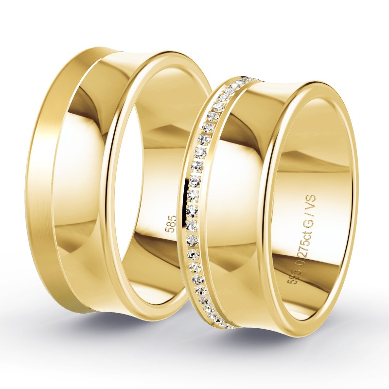 Obrączki ślubne Żółte złoto - 0.28 ct diamentem - Model N°1666 Obrączki ślubne Żółte złoto - 0.28 ct diamentem - Model N°1666