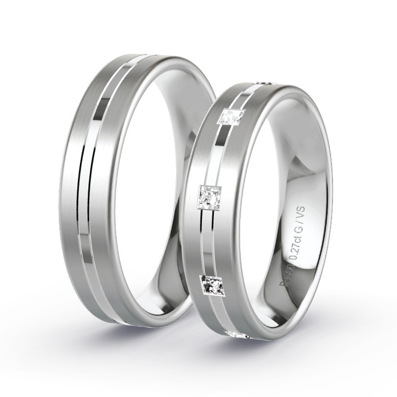 Obrączki ślubne Pallad - 0.27 ct diamentem - Model N°1667 Obrączki ślubne Pallad - 0.27 ct diamentem - Model N°1667