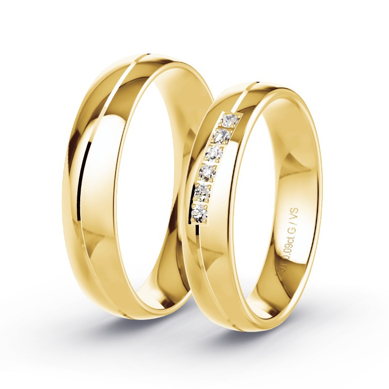 Obrączki ślubne Żółte złoto - 0.09 ct diamentem - Model N°1668 Obrączki ślubne Żółte złoto - 0.09 ct diamentem - Model N°1668