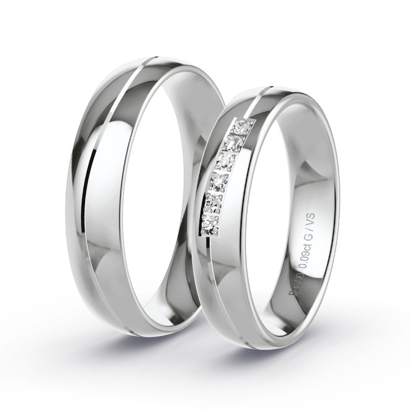 Obrączki ślubne Pallad - 0.09 ct diamentem - Model N°1668 Obrączki ślubne Pallad - 0.09 ct diamentem - Model N°1668