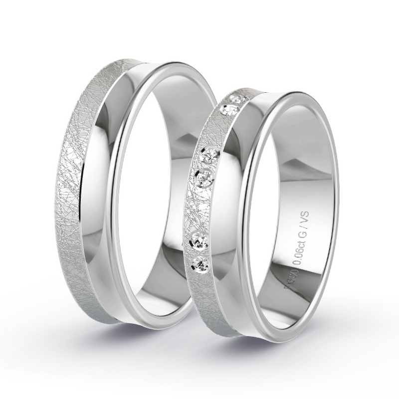 Obrączki ślubne Platyna - 0.06 ct diamentem - Model N°1671