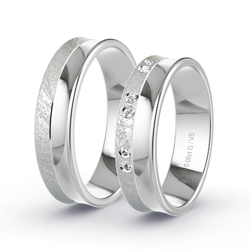 Obrączki ślubne Platyna - 0.06 ct diamentem - Model N°1671