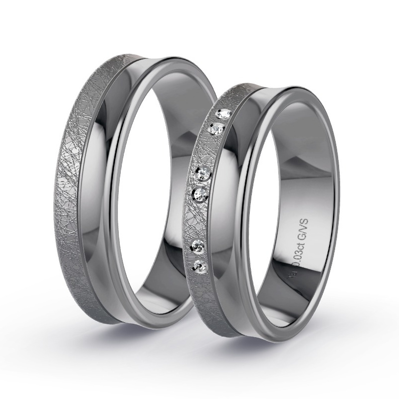 Obrączki ślubne Tantal - 0.06 ct diamentem - Model N°1671