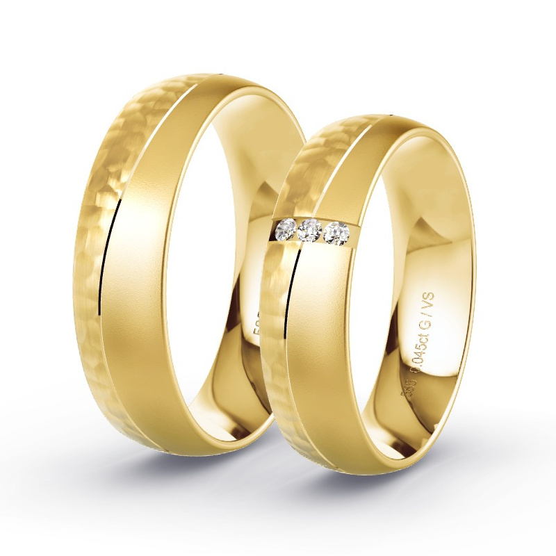 Obrączki ślubne Żółte złoto - 0.045 ct diamentem - Model N°1673 Obrączki ślubne Żółte złoto - 0.045 ct diamentem - Model N°1673