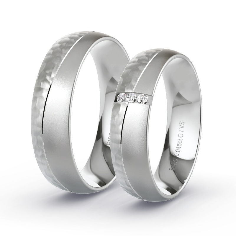 Obrączki ślubne Platyna - 0.045 ct diamentem - Model N°1673 Obrączki ślubne Platyna - 0.045 ct diamentem - Model N°1673
