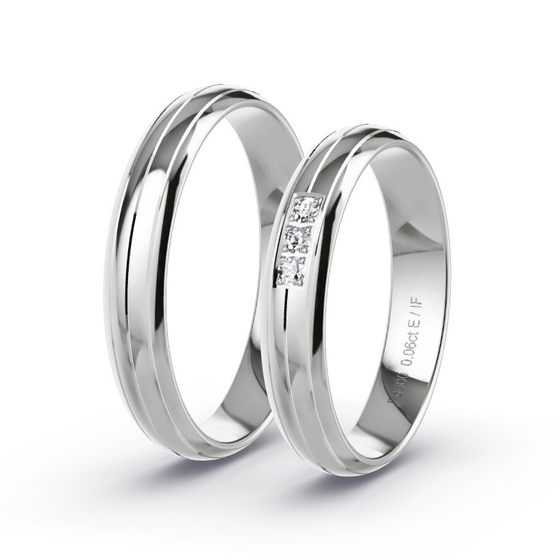 Obrączki ślubne Pallad - 0.09 ct diamentem - Model N°1674 Obrączki ślubne Pallad - 0.09 ct diamentem - Model N°1674