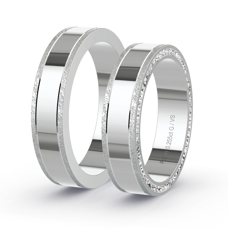 Obrączki ślubne Pallad - 0.255 ct diamentem - Model N°1678 Obrączki ślubne Pallad - 0.255 ct diamentem - Model N°1678