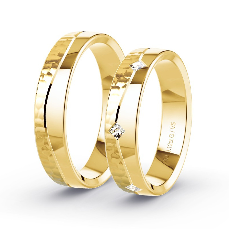 Obrączki ślubne Żółte złoto - 0.15 ct diamentem - Model N°1679 Obrączki ślubne Żółte złoto - 0.15 ct diamentem - Model N°1679