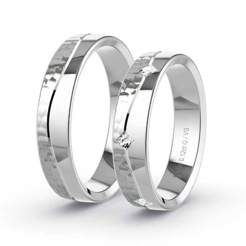 Obrączki ślubne Pallad - 0.15 ct diamentem - Model N°1679 Obrączki ślubne Pallad - 0.15 ct diamentem - Model N°1679