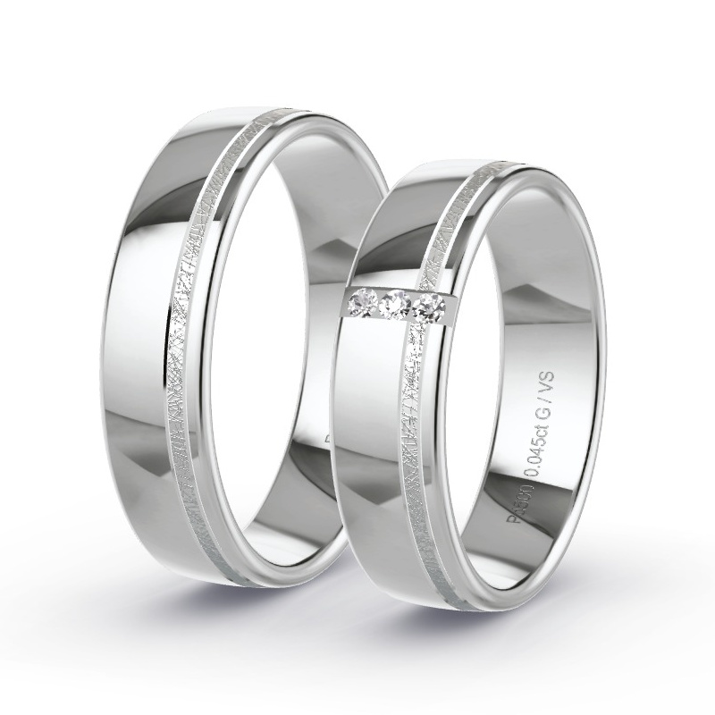 Obrączki ślubne Pallad - 0.045 ct diamentem - Model N°1680 Obrączki ślubne Pallad - 0.045 ct diamentem - Model N°1680