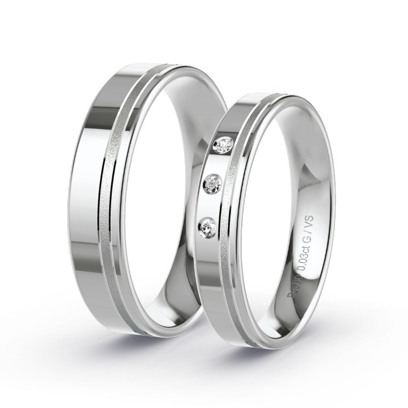 Obrączki ślubne Pallad - 0.03 ct diamentem - Model N°1681 Obrączki ślubne Pallad - 0.03 ct diamentem - Model N°1681