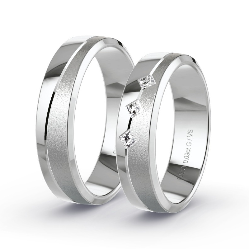 Obrączki ślubne Pallad - 0.09 ct diamentem - Model N°1682 Obrączki ślubne Pallad - 0.09 ct diamentem - Model N°1682