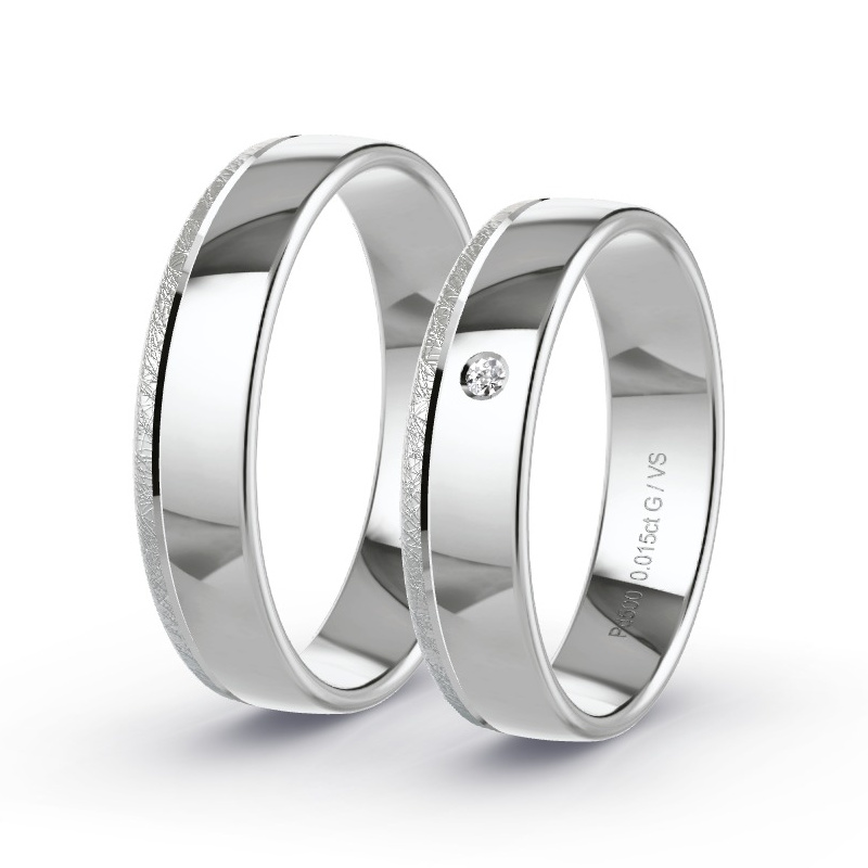 Obrączki ślubne Pallad - 0.015 ct diamentem - Model N°1683 Obrączki ślubne Pallad - 0.015 ct diamentem - Model N°1683