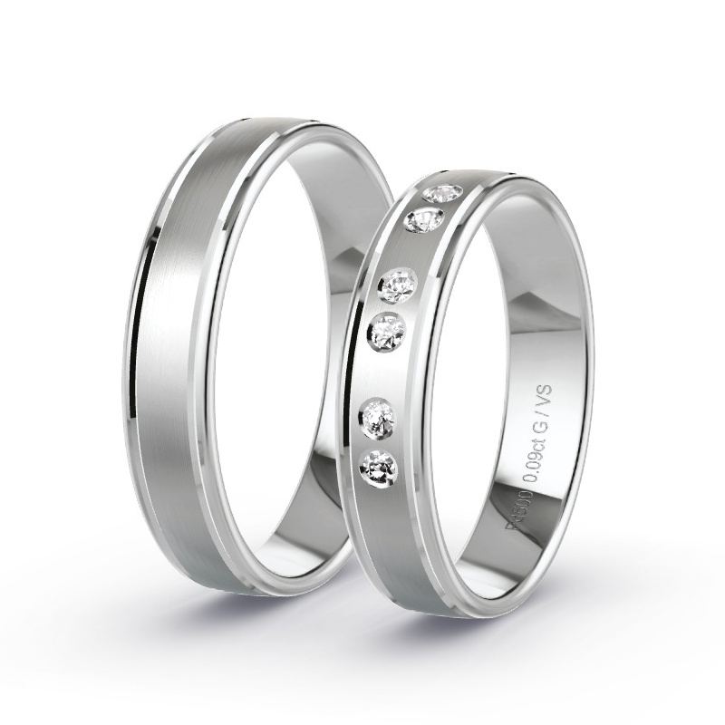 Obrączki ślubne Pallad - 0.09 ct diamentem - Model N°1685 Obrączki ślubne Pallad - 0.09 ct diamentem - Model N°1685