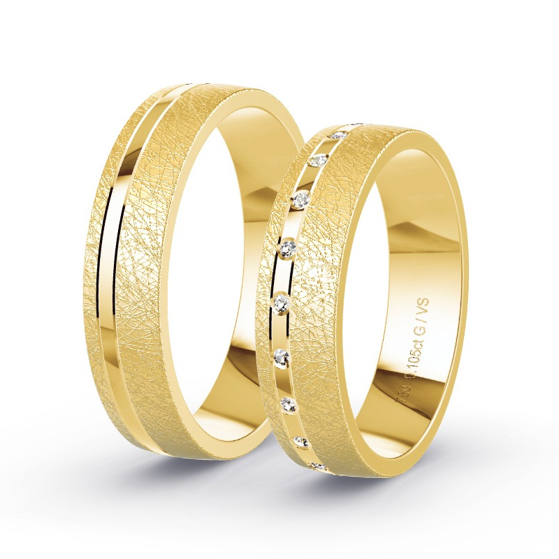 Obrączki ślubne Żółte złoto - 0.105 ct diamentem - Model N°1687 Obrączki ślubne Żółte złoto - 0.105 ct diamentem - Model N°1687