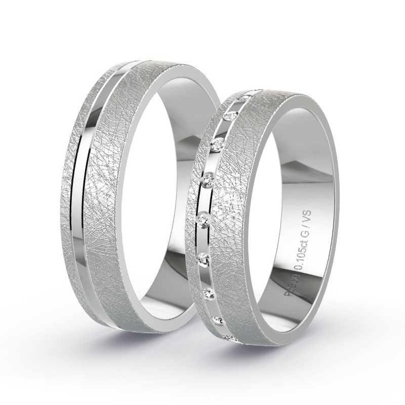 Obrączki ślubne Pallad - 0.105 ct diamentem - Model N°1687 Obrączki ślubne Pallad - 0.105 ct diamentem - Model N°1687