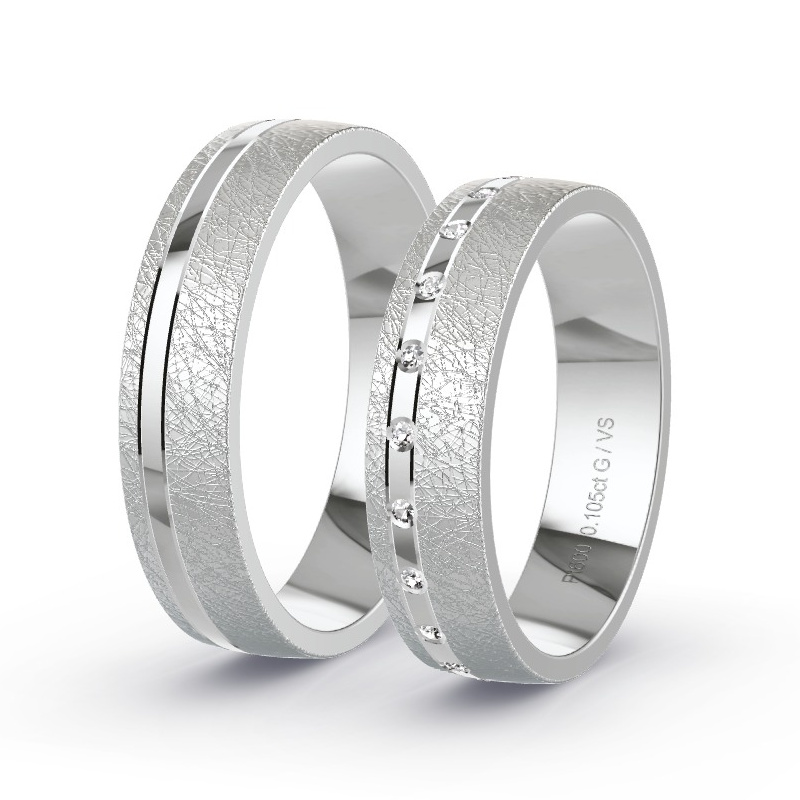 Obrączki ślubne Platyna - 0.105 ct diamentem - Model N°1687 Obrączki ślubne Platyna - 0.105 ct diamentem - Model N°1687