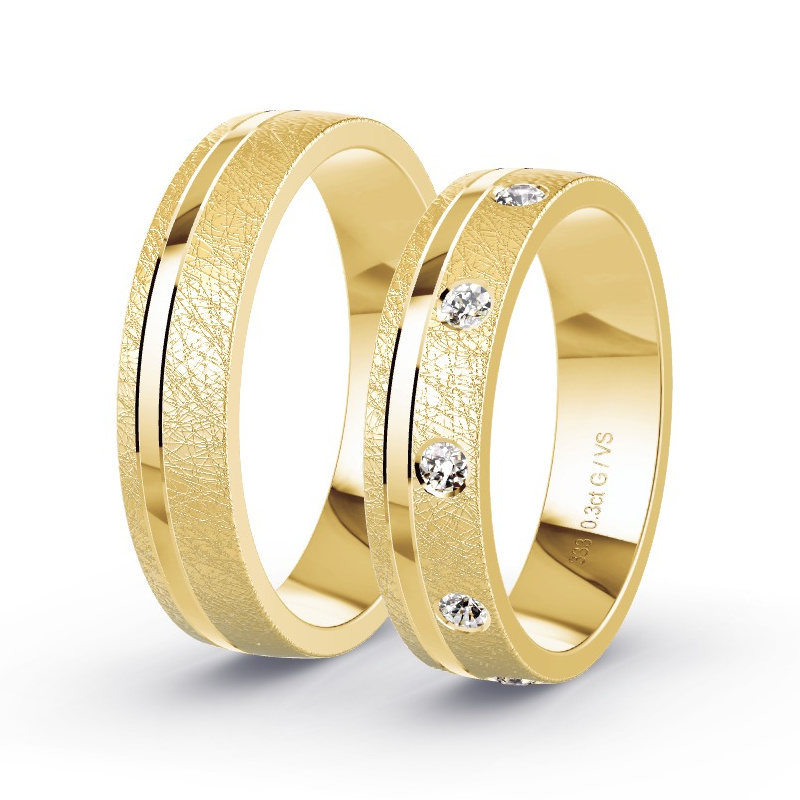 Obrączki ślubne Żółte złoto - 0.30 ct diamentem - Model N°1688 Obrączki ślubne Żółte złoto - 0.30 ct diamentem - Model N°1688