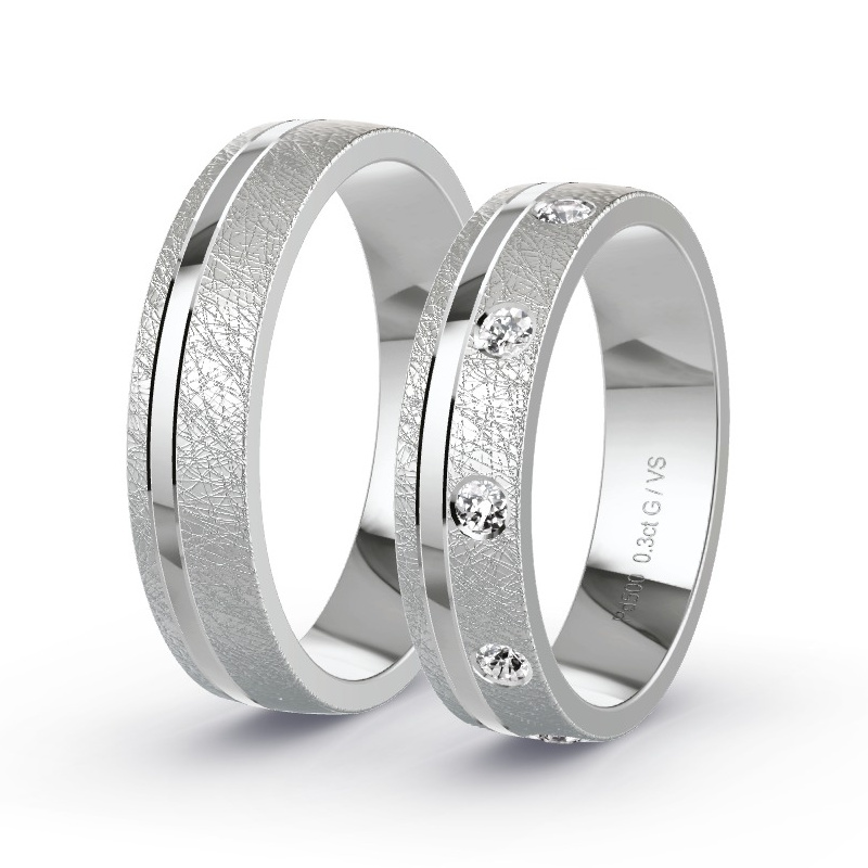 Obrączki ślubne Pallad - 0.30 ct diamentem - Model N°1688 Obrączki ślubne Pallad - 0.30 ct diamentem - Model N°1688