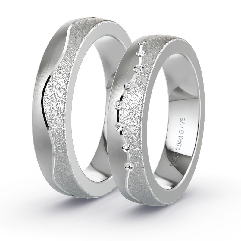 Obrączki ślubne Pallad - 0.04 ct diamentem - Model N°1691 Obrączki ślubne Pallad - 0.04 ct diamentem - Model N°1691
