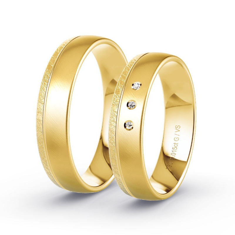 Obrączki ślubne Żółte złoto - 0.015 ct diamentem - Model N°1692 Obrączki ślubne Żółte złoto - 0.015 ct diamentem - Model N°1692