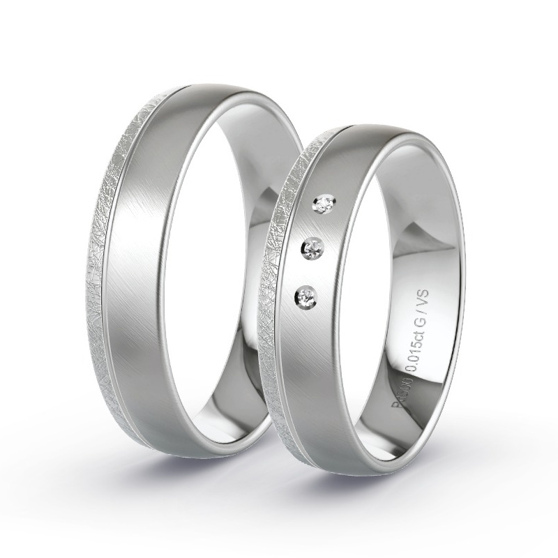 Obrączki ślubne Pallad - 0.015 ct diamentem - Model N°1692 Obrączki ślubne Pallad - 0.015 ct diamentem - Model N°1692